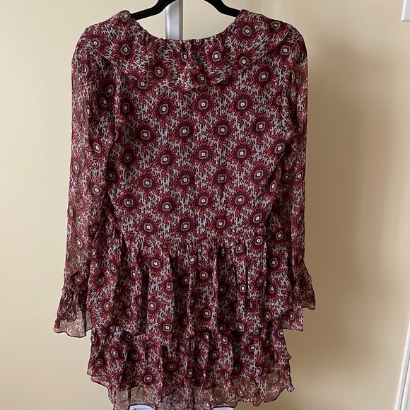 cinq a sept Jasmine boho Silk Floral-Print Mini Dress
Red/Multi. Size S - Picture 10 of 12